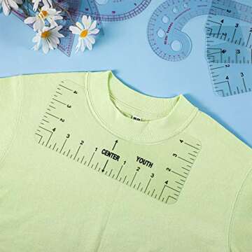 4-Piece T-Shirt Alignment Rulers for Perfect Designs