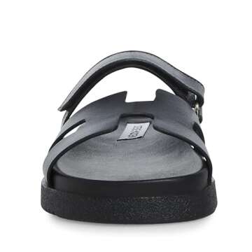 Steve Madden Women's Mayven Slide Sandal in Black Leather
