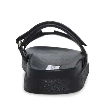 Steve Madden Women's Mayven Slide Sandal in Black Leather