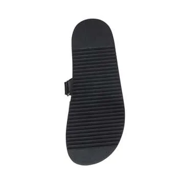 Steve Madden Women's Mayven Slide Sandal in Black Leather