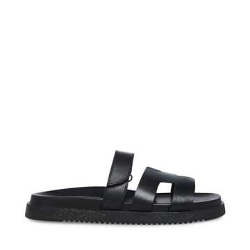 Steve Madden Women's Mayven Slide Sandal in Black Leather