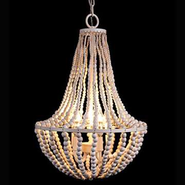Morden Fort White Beaded Chandelier 5 Light for Living Bed Dining Room