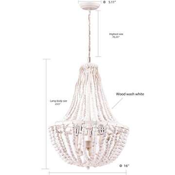 Morden Fort White Beaded Chandelier 5 Light for Living Bed Dining Room