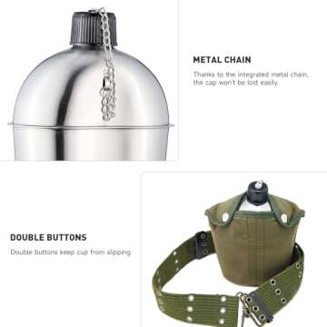 DARTMOOR Stainless Steel Military Canteen with Cup