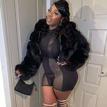 Stylish Black Faux Fur Coat for Women - Oversized & Chic