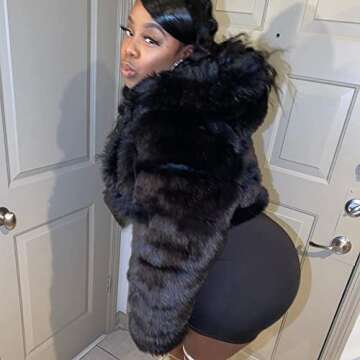 Stylish Black Faux Fur Coat for Women - Oversized & Chic