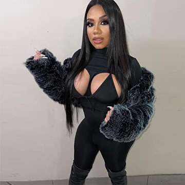 Stylish Black Faux Fur Coat for Women - Oversized & Chic