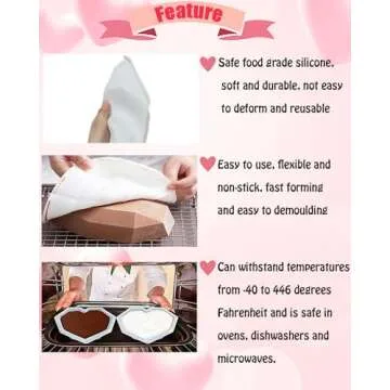 Breakable Heart Mold Set for Chocolate Baking, 8Pcs Silicone Molds Set Include Breakable Heart Mold, Letter and Number Molds, Hammers and Dropper for Valentine Birthday Candy Making