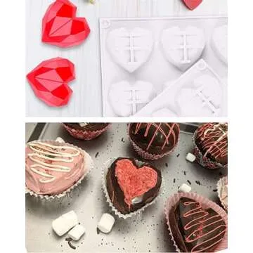 Breakable Heart Mold Set for Chocolate Baking, 8Pcs Silicone Molds Set Include Breakable Heart Mold, Letter and Number Molds, Hammers and Dropper for Valentine Birthday Candy Making