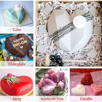 Breakable Heart Mold Set for Chocolate Baking, 8Pcs Silicone Molds Set Include Breakable Heart Mold, Letter and Number Molds, Hammers and Dropper for Valentine Birthday Candy Making