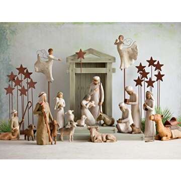 Willow Tree Ox and Goat Nativity Figures, Offering Warmth and Protection, Build On A Holiday Tradition by Adding Animals to Nativity Display, Sculpted Hand-Painted Figures, 2-Piece Set