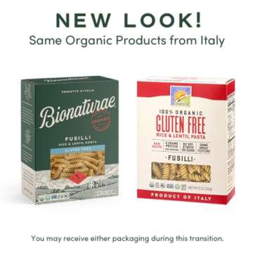 Bionaturae Fusilli Pasta Noodles - Gluten Free Pasta Organic, Rice & Lentil Pasta, Kosher Certified,...