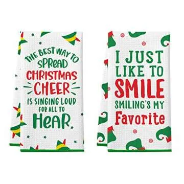 Elf Ornaments & Towels Set for Holiday Cheer