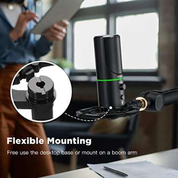 Bietrun USB Microphone, Computer Condenser Gaming Mic for Desktop/Laptop/PS4/5, Headphone Jack, Volume Control, Plug & Play, for Podcast, Streaming, Studio Recording