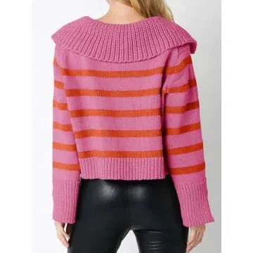 Stylish Saodimallsu Women's Striped Sweater for Fall