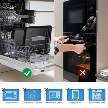 forlent 12 Piece Square Melamine Dinnerware Sets for 4 - Stylish Matte Black Dinner Plates and Bowls...