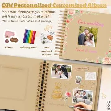 Popotop Scrapbook Photo Album, 8x8in with 80 Pages