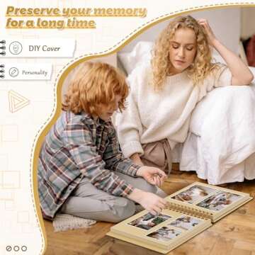 Popotop Scrapbook Photo Album, 8x8in with 80 Pages