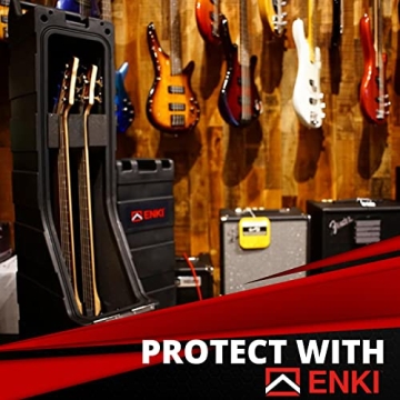 ENKI Double Electric Guitar Hard Case for Reliable Travel