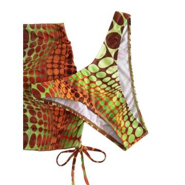 COZYEASE 4 Piece Swimsuits Sexy Bikini Set Multicolor