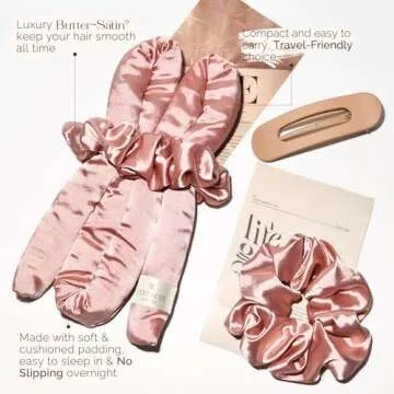 Yanibest Super Soft Satin Heatless Curler Set, Overnight Hair Curler to Sleep in, No Heat Curling Rods, with Satin Scrunchies and Clip