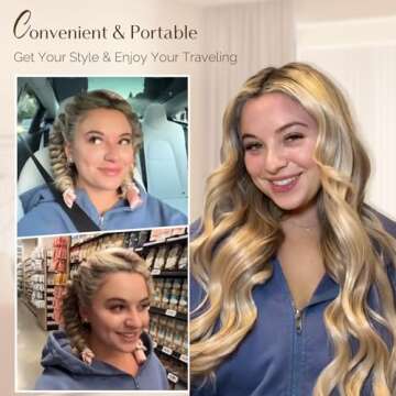 Yanibest Super Soft Satin Heatless Curler Set, Overnight Hair Curler to Sleep in, No Heat Curling Rods, with Satin Scrunchies and Clip