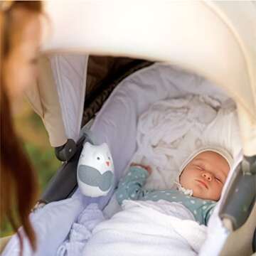 First Health Baby White Noise & Lullaby Sound Machine – 12 Soothing Sounds Including Sonata in A, Claire De Lune, Sunrise Lullaby, Rainforest, Waves – Customizable 15, 30 & 60-Minute Timer (Owl)
