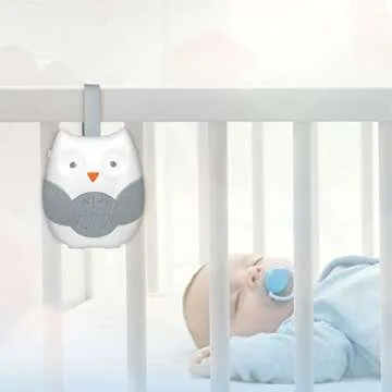 First Health Baby White Noise & Lullaby Sound Machine – 12 Soothing Sounds Including Sonata in A, Claire De Lune, Sunrise Lullaby, Rainforest, Waves – Customizable 15, 30 & 60-Minute Timer (Owl)