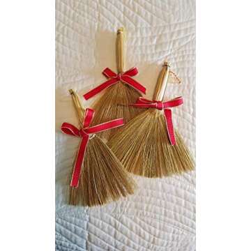 Natural Craft Brooms - Eco-Friendly Set of 3 for Display