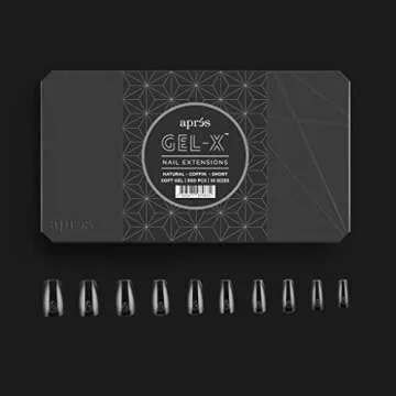 Aprés Gel-X Nail Kit Refills - Box of 500 Nail Tips, Sizes 0-9 (Natural Coffin Short)