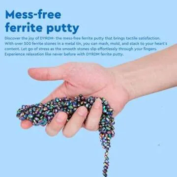 Ferrite Putty, Colorful Over 500 Weak Magnetic Ferrite Stones, Easter Basket Stuffers & Fidget Gifts, Holiday Stocking Stuffer, Stress Relief Present, Desk Toys for Office and Fidget Toys for Adults