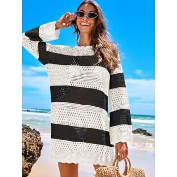 ANRABESS Women Swimsuit Crochet Swim Cover Up - Stylish Beach Dress for Summer