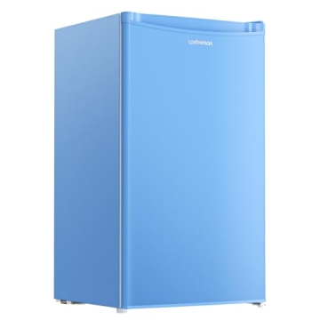 Upstreman Mini Fridge with Freezer - Blue 3.2 Cu.Ft