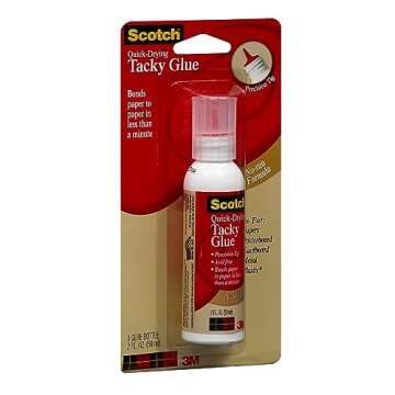 3M Commercial Office Supply Div. Products - Tacky Glue, Quick Drying, Dries Clear, Nontoxic, Acid-free, 2 oz - Sold as 1 PK - Scotch Quick-drying Tacky Glue offers an ideal way to bond papers, foam