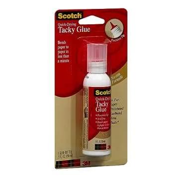 3M Commercial Office Supply Div. Products - Tacky Glue, Quick Drying, Dries Clear, Nontoxic, Acid-free, 2 oz - Sold as 1 PK - Scotch Quick-drying Tacky Glue offers an ideal way to bond papers, foam