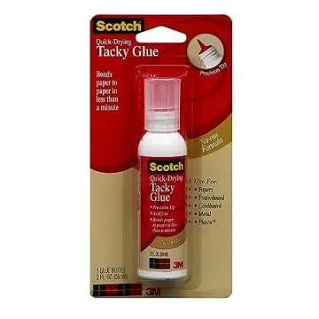 3M Commercial Office Supply Div. Products - Tacky Glue, Quick Drying, Dries Clear, Nontoxic, Acid-free, 2 oz - Sold as 1 PK - Scotch Quick-drying Tacky Glue offers an ideal way to bond papers, foam