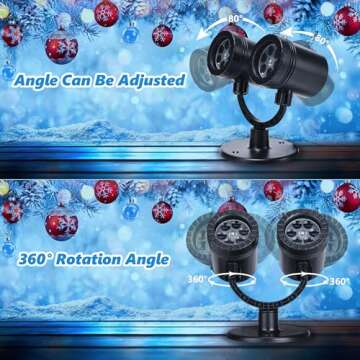 Toodour Dynamic Snowflake Projector Lights for Holidays