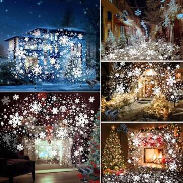 Toodour Dynamic Snowflake Projector Lights for Holidays