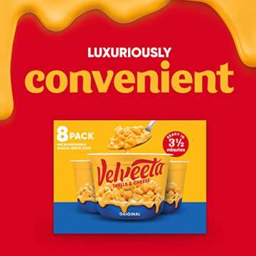 Velveeta Shells & Cheese Original Microwaveable Shell Pasta & Cheese Sauce, 8 ct Box, 2.39 oz Cups