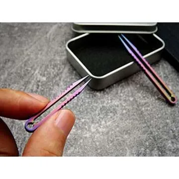 Canku Mini Tweezers Titanium Set for Travel & Daily Use