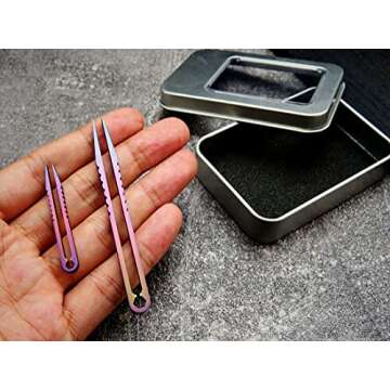 Canku Mini Tweezers Titanium Set for Travel & Daily Use