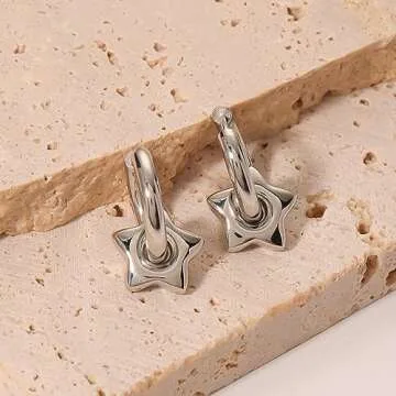 Stylish Star Hoop Earrings For Women Comfortable Wear