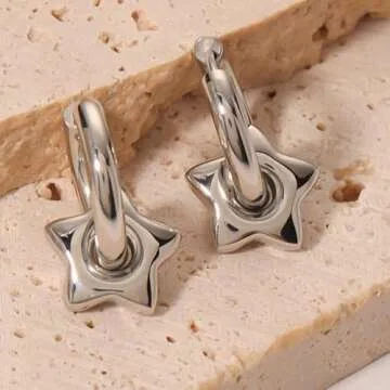Stylish Star Hoop Earrings For Women Comfortable Wear