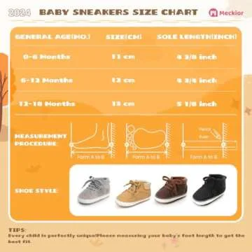 Meckior Toddler Baby Boys Girls High Tops Ankle Sneakers Soft Anti-Slip Sole PU Leather Moccasins Infant Newborn Prewalker First Walking Crib Shoes