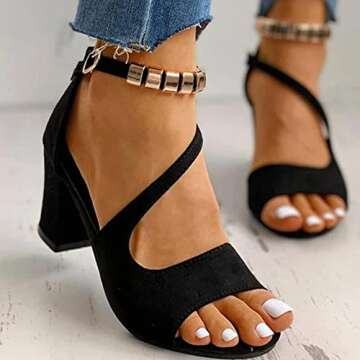 Sandals Women Dressy Summer, Chunky Heels for Women Platform, Wedge Sandals for Women, Womens Strapp...