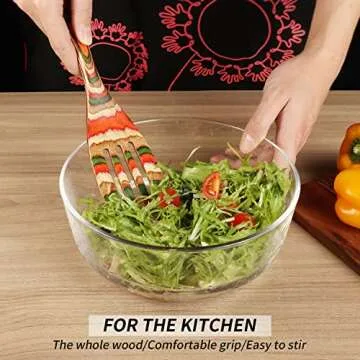 Colorful Pakkawood Kitchen Utensils Set for Cooking