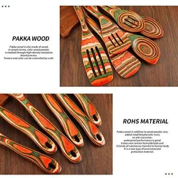 Colorful Pakkawood Kitchen Utensils Set for Cooking