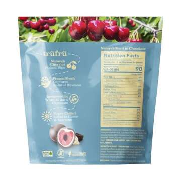 Tru Fru Nature's Cherries Frozen Fresh In White & Dark Chocolate, 8 Ounce Bag