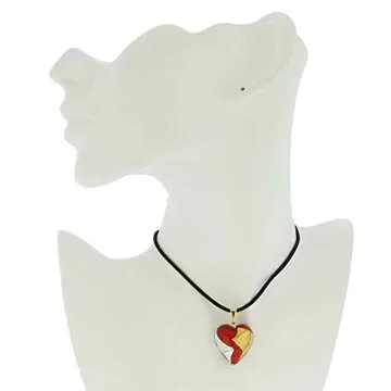Authentic Murano Glass Heart Pendant - Unique & Elegant
