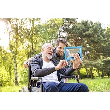 whimsyyy Moving Sand Art Liquid Motion Bubbler Flowing Sand Art Picture Desktop Sensory Calming Fidget Toy Voted Best Gift!(Ocean Heart) (Blue)